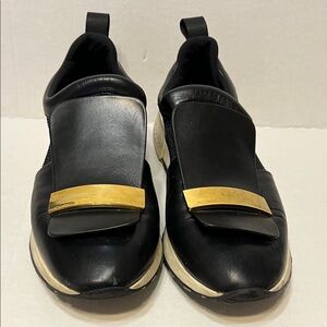Sergio Rossi SR 1 Black and Gold Sneakers‎ size 39